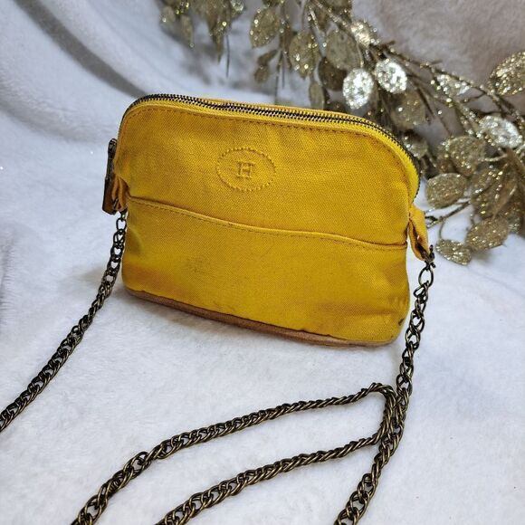 Hermès Bolide Mini Canvas Pouchette with Unbranded Chain Authentic - Picture 2 of 15